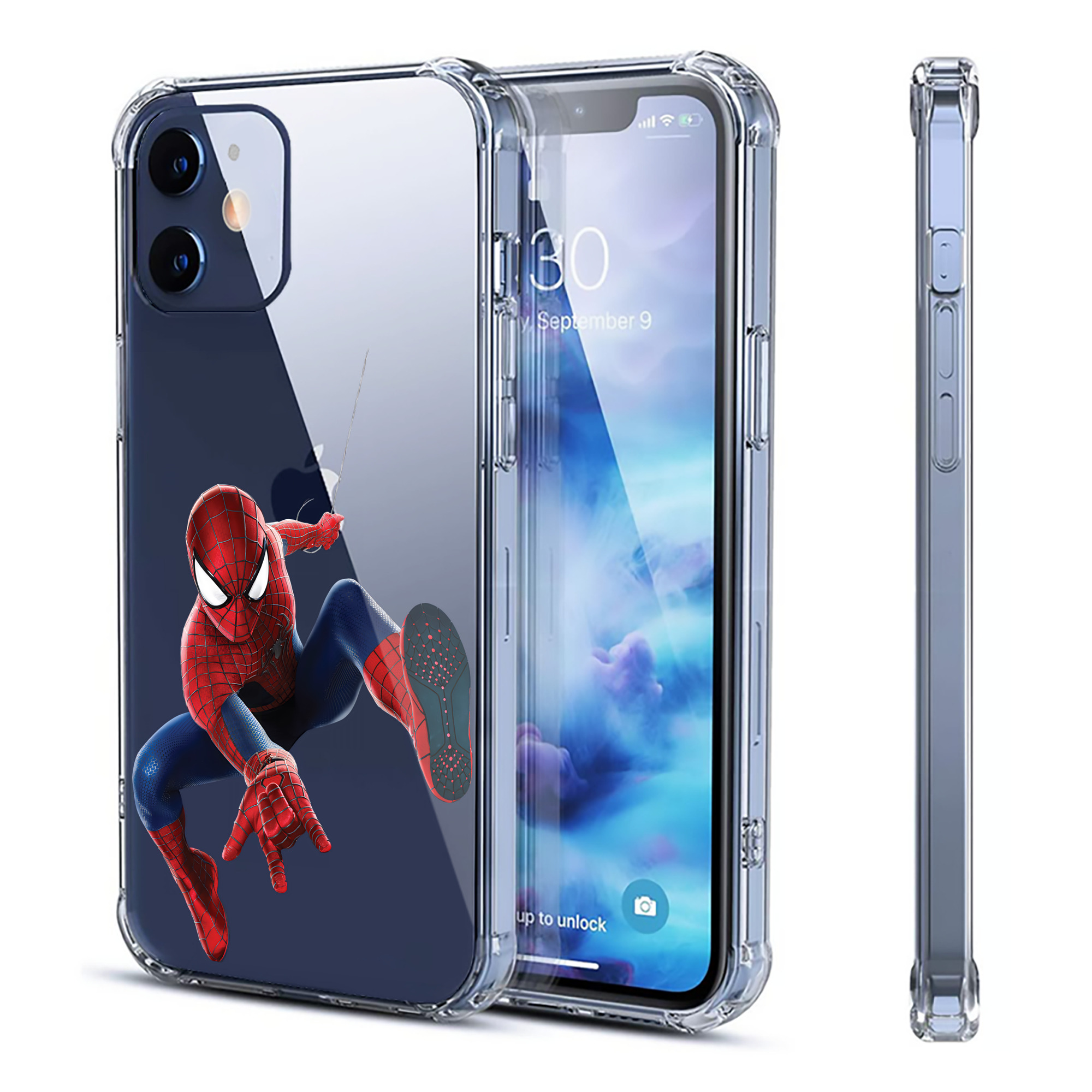 （画像用） Spider Man スパイダーマン 【iPhone 12シリーズ対応】透明スマホケース（クリアソフトケース）